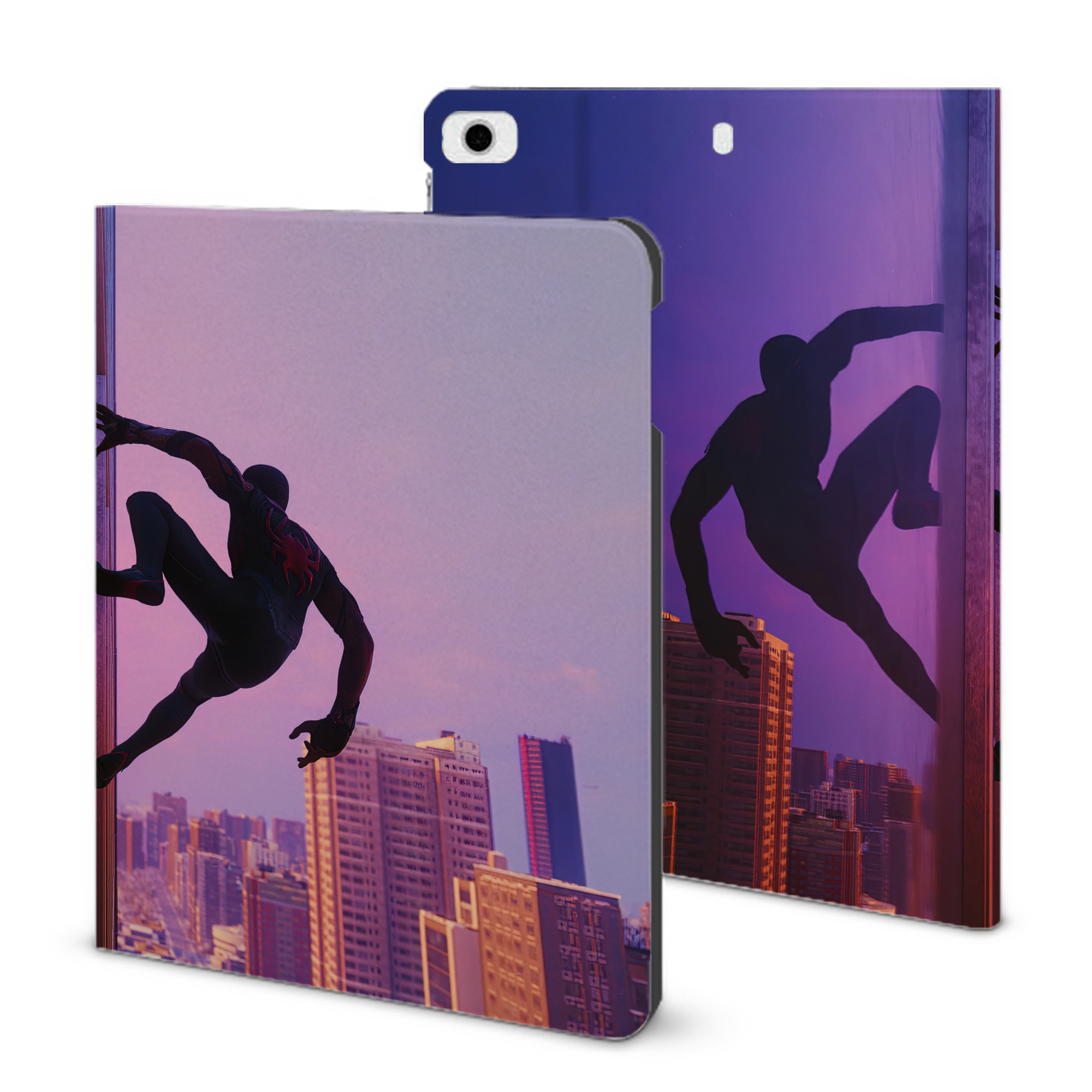 （画像用） Spider Man スパイダーマン IPad ケース ブック型 PUレザー TPU 耐衝撃 軽量 薄型 ペン収納なし 全面保護 IPad 各モデル対応